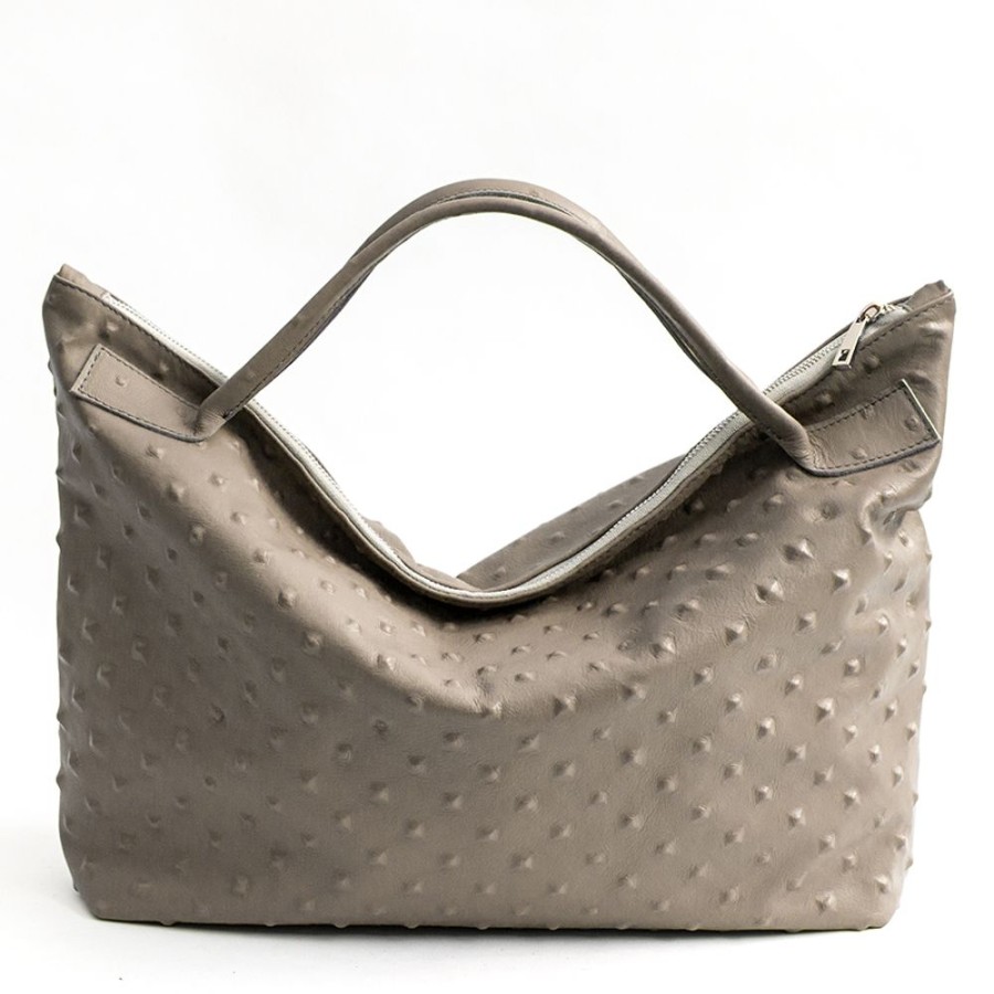 Borse A Mano Laura Di Maggio | Biker - Borsa In Pelle Soft Stampa Chiodo Taupe - Laura Di Maggio