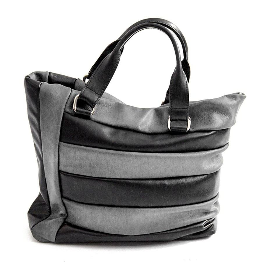 Borse A Spalla Laura Di Maggio | Tessa Tote - Borsa In Pelle Nappa Trapuntata Grigia - Laura Di Maggio