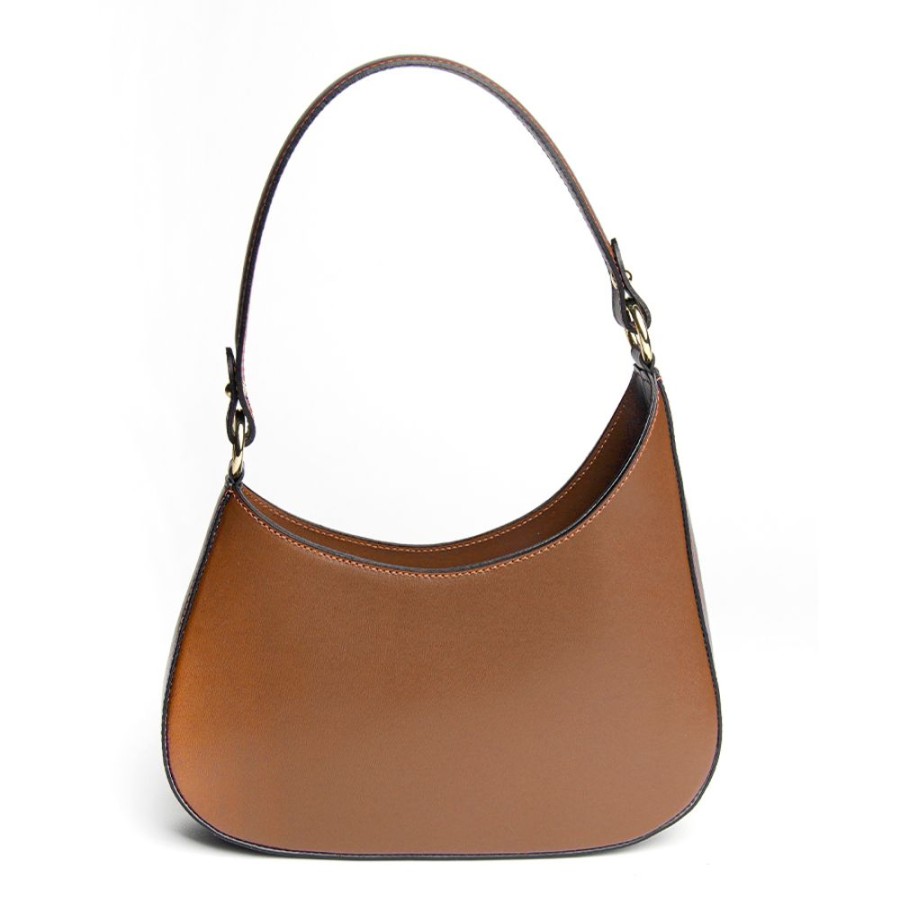 Borse A Spalla Laura Di Maggio | Edi Borsa Hobo In Pelle Elegant Cuoio - Laura Di Maggio