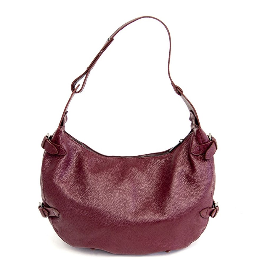 Borse A Spalla Laura Di Maggio | Candy - Hobo Bag Con Cinture Laterali Rubino - Laura Di Maggio