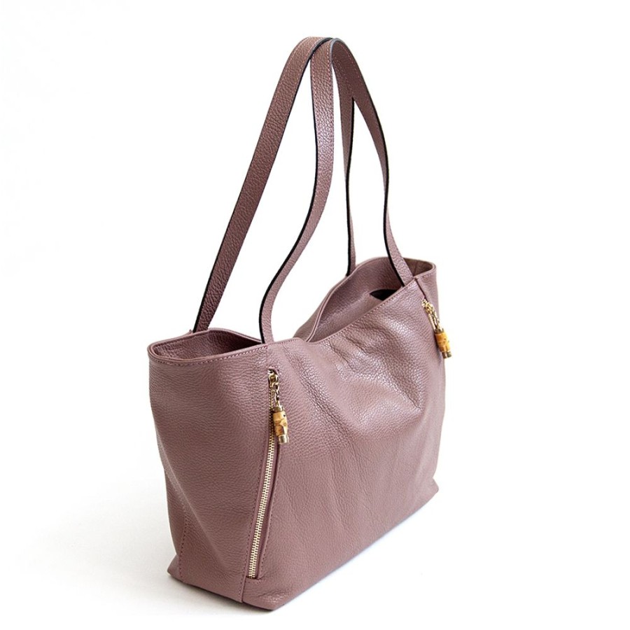 Borse A Spalla Laura Di Maggio | Bambu' Shopper - Borsa In Pelle Marsala - Laura Di Maggio