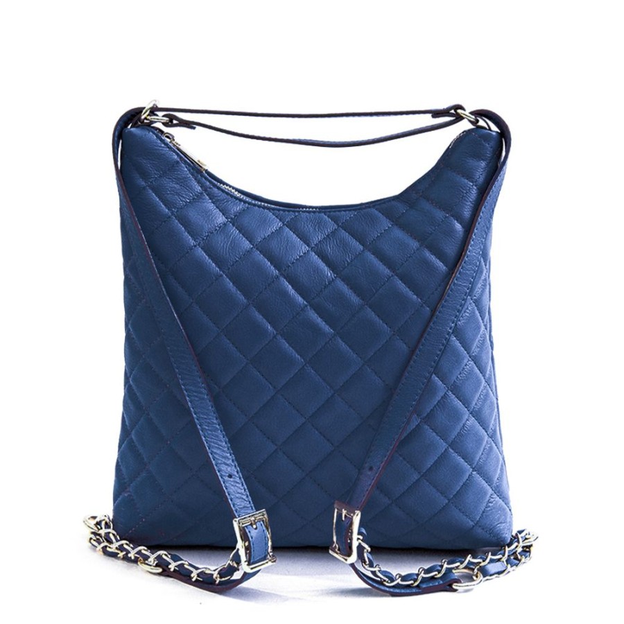 Zaini Laura Di Maggio | Isabel Zaino/Borsa In Nappa Trapuntata Blu - Laura Di Maggio