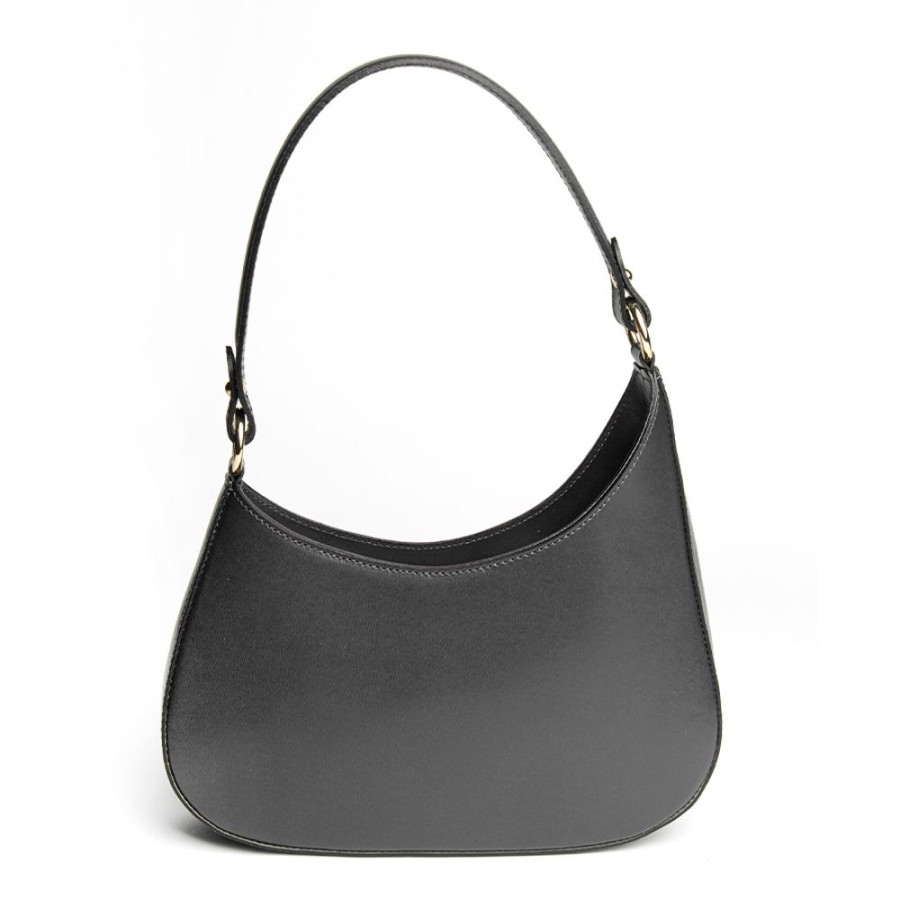 Borse A Spalla Laura Di Maggio | Edi Borsa Hobo In Pelle Elegant Nero - Laura Di Maggio