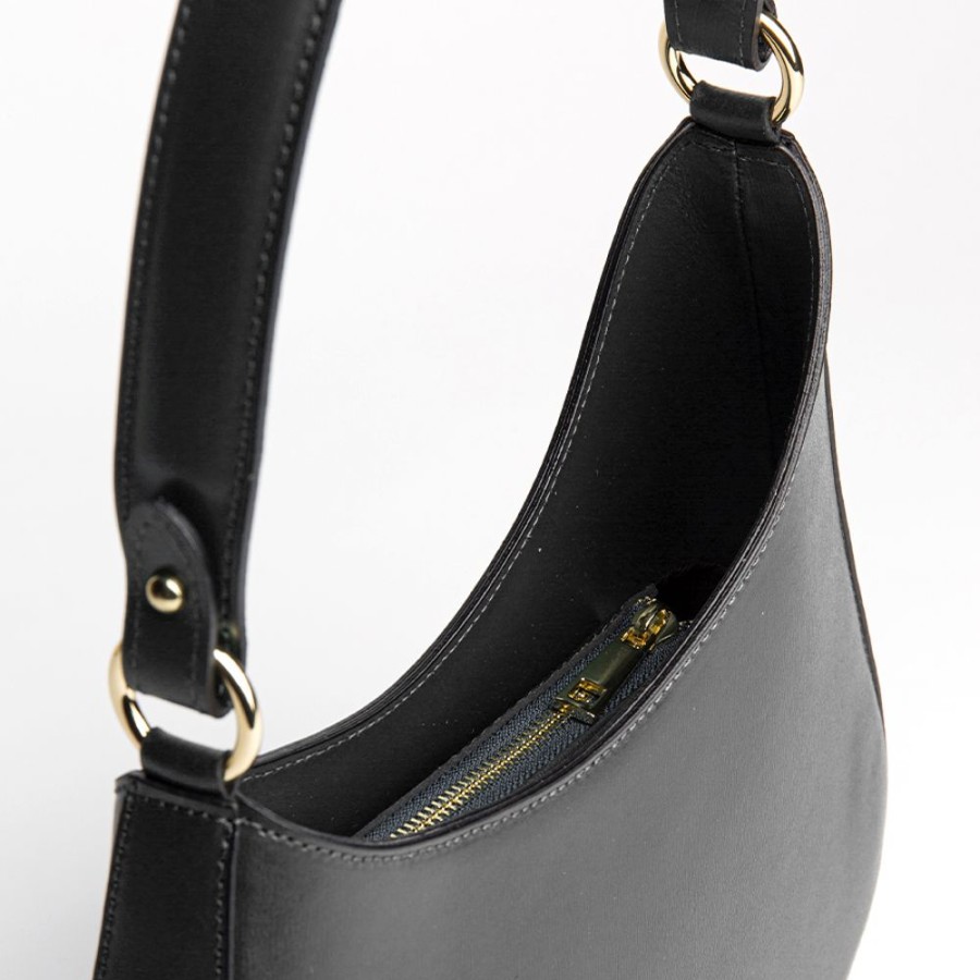 Borse A Spalla Laura Di Maggio | Edi Borsa Hobo In Pelle Elegant Nero - Laura Di Maggio