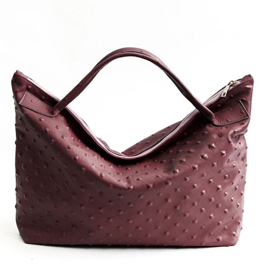 Borse A Mano Laura Di Maggio | Biker - Borsa In Pelle Soft Stampa Chiodo Bordeaux - Laura Di Maggio