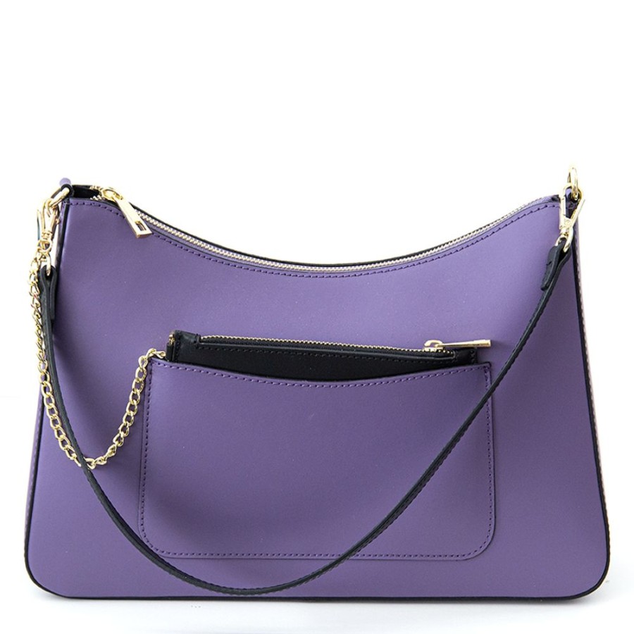 Borse A Spalla Laura Di Maggio | Lena - Borsa A Spalla In Pelle Elegant Viola - Laura Di Maggio