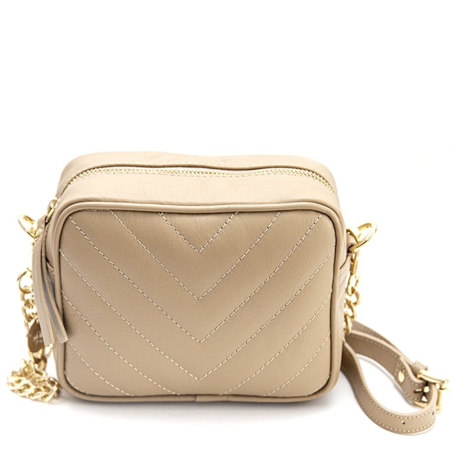 Borse A Spalla Laura Di Maggio | Cocca- Borsa Da Sera In Pelle Soft Trapuntato - Beige - Laura Di Maggio