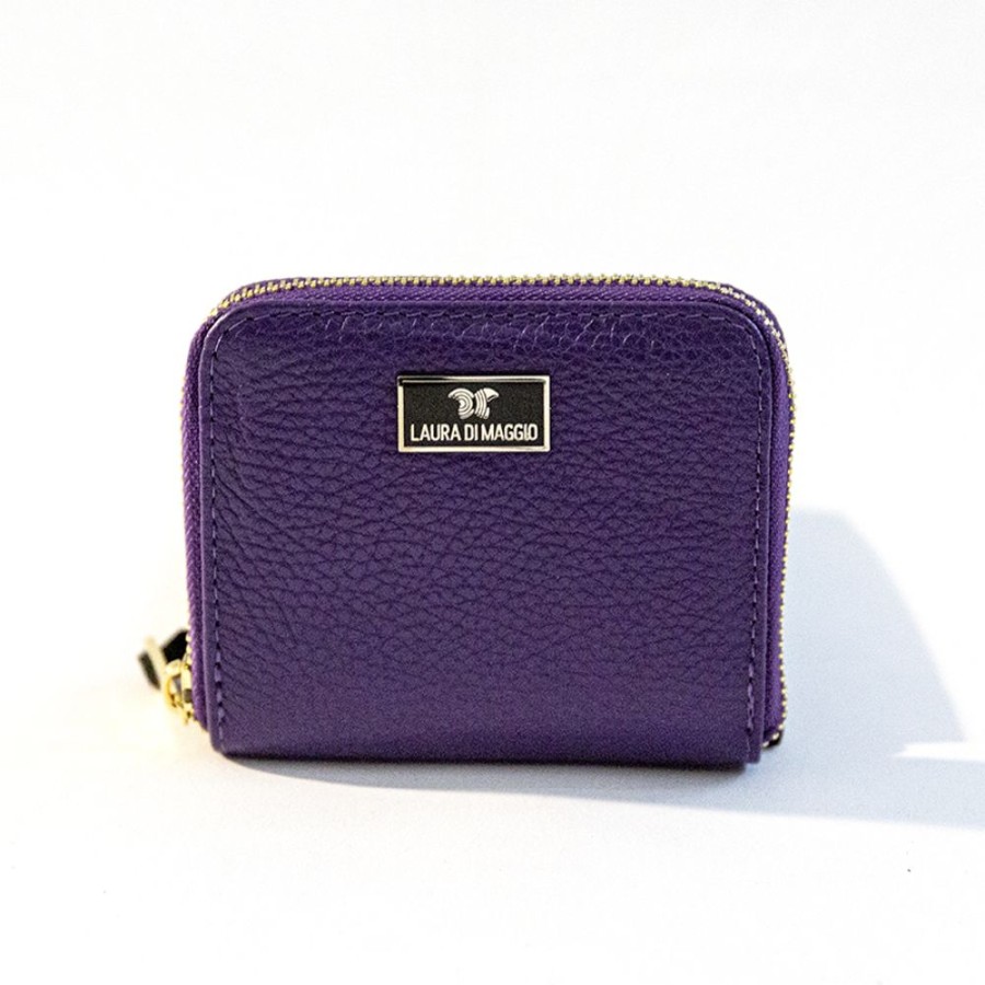 Accessori Laura Di Maggio | Portafoglio Mini In Pelle Viola - Laura Di Maggio