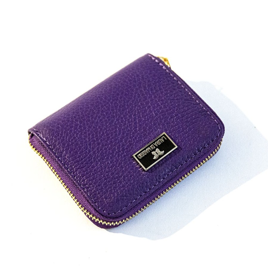 Accessori Laura Di Maggio | Portafoglio Mini In Pelle Viola - Laura Di Maggio