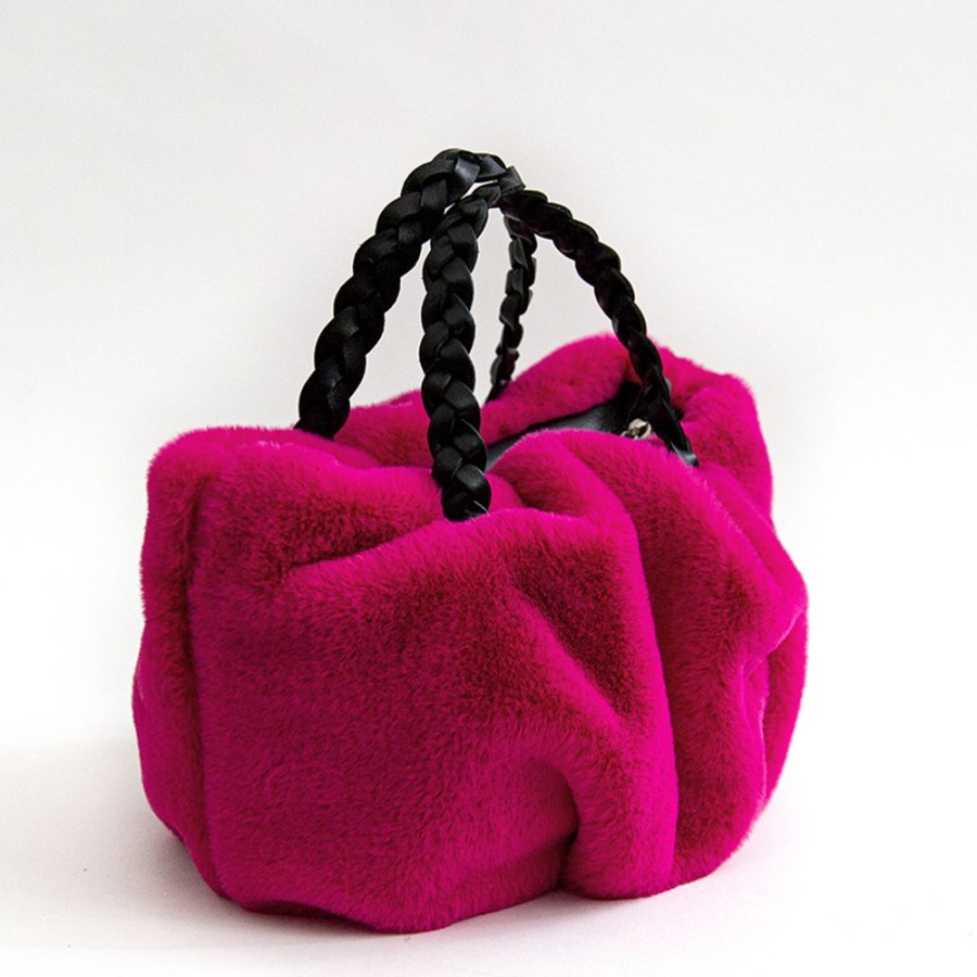 Borse A Mano Laura Di Maggio | Trudy - Bauletto In Ecopelliccia Fucsia - Laura Di Maggio