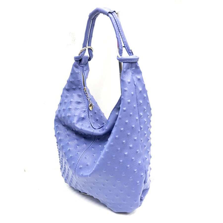 Borse A Spalla Laura Di Maggio | Asia - Hobo Bag In Pelle Stampa Chiodo Glicine - Laura Di Maggio