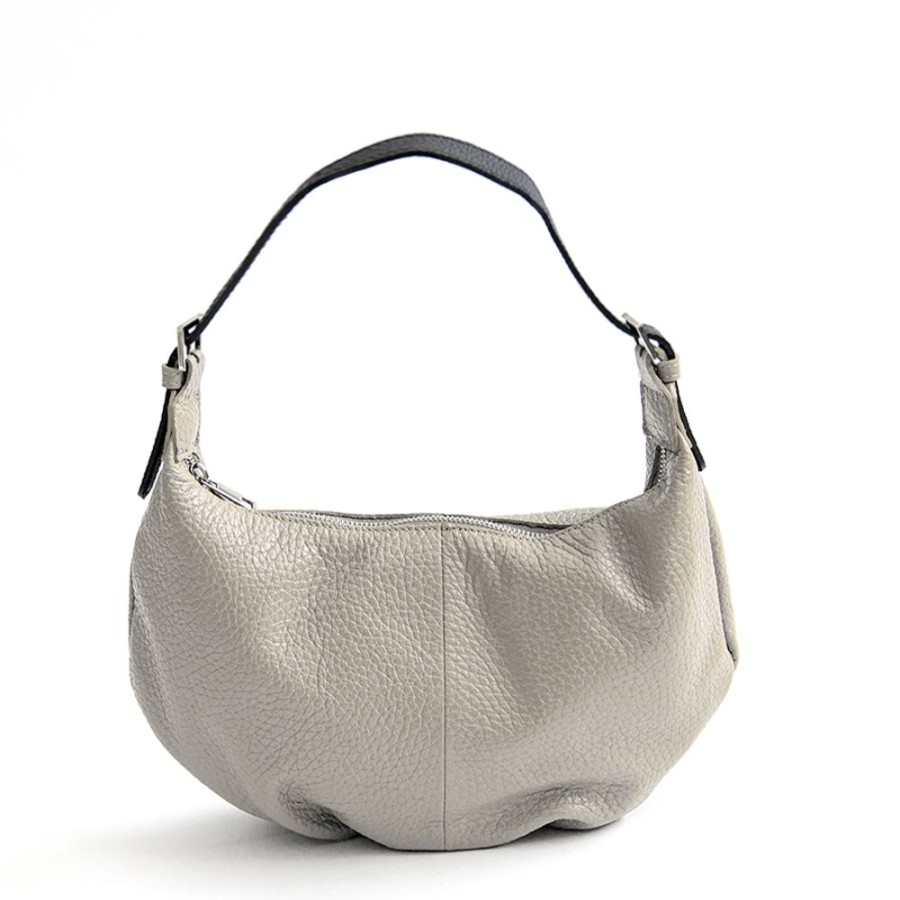 Borse A Spalla Laura Di Maggio | Manuelle - Hobo Morbida In Dollarone Beige - Laura Di Maggio