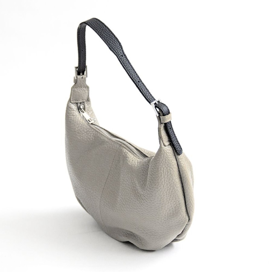 Borse A Spalla Laura Di Maggio | Manuelle - Hobo Morbida In Dollarone Beige - Laura Di Maggio