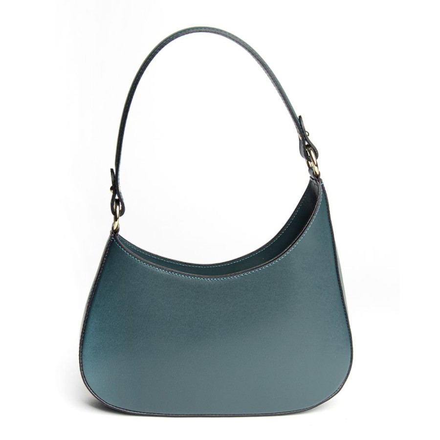 Borse A Spalla Laura Di Maggio | Edi Borsa Hobo In Pelle Elegant Petrolio - Laura Di Maggio