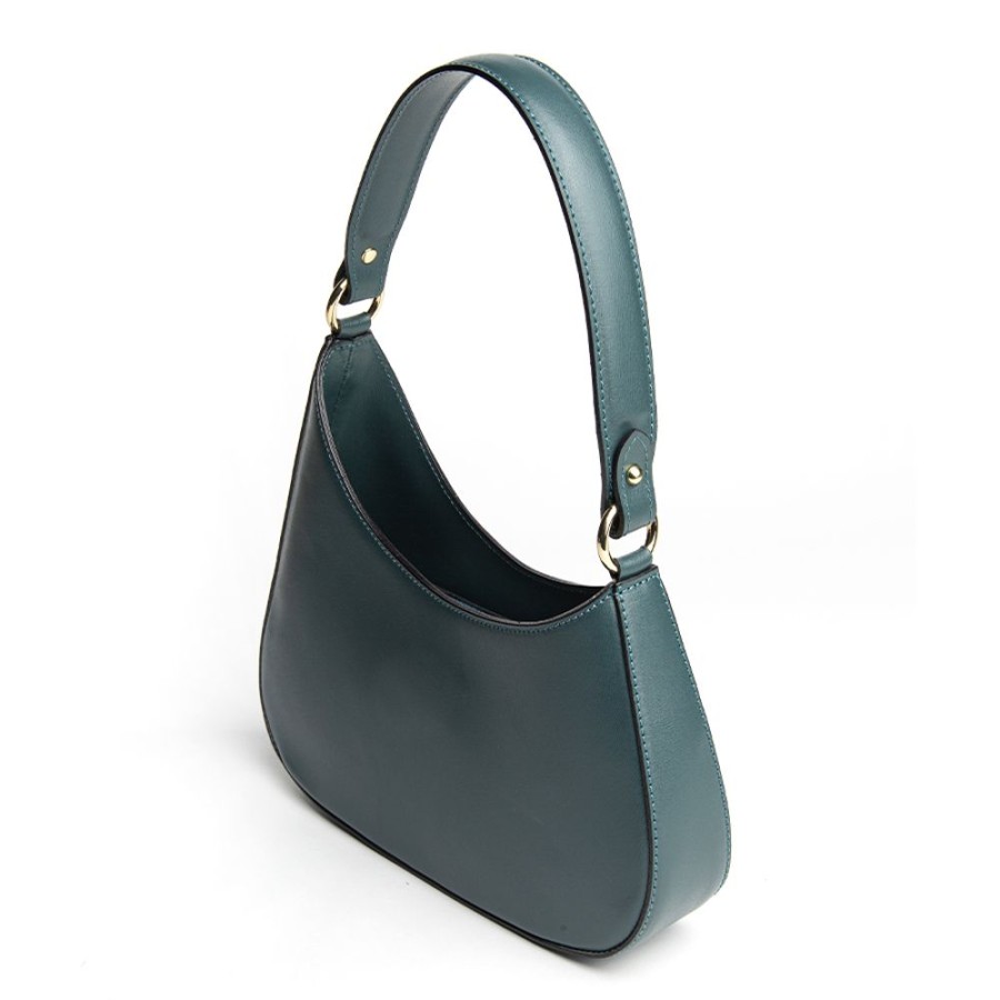 Borse A Spalla Laura Di Maggio | Edi Borsa Hobo In Pelle Elegant Petrolio - Laura Di Maggio