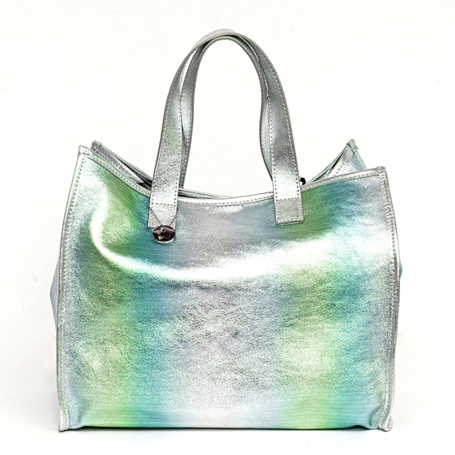 Borse A Mano Laura Di Maggio | Sea - Borsa In Pelle Laminata Degrade Tiffany - Laura Di Maggio