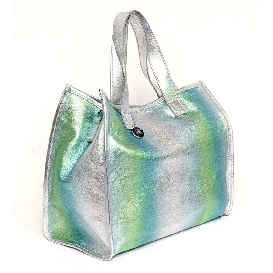 Borse A Mano Laura Di Maggio | Sea - Borsa In Pelle Laminata Degrade Tiffany - Laura Di Maggio