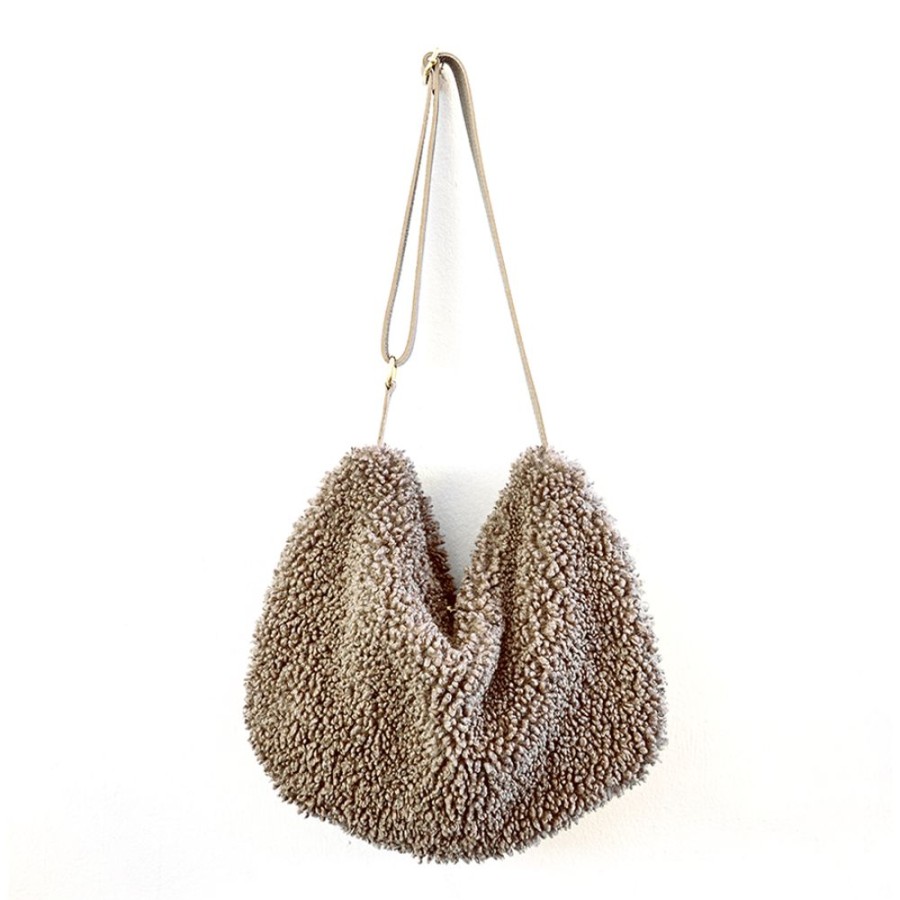 Borse A Spalla Laura Di Maggio | Boucle' - Sacca In Pelle E Pelliccia Ecologica Beige - Laura Di Maggio