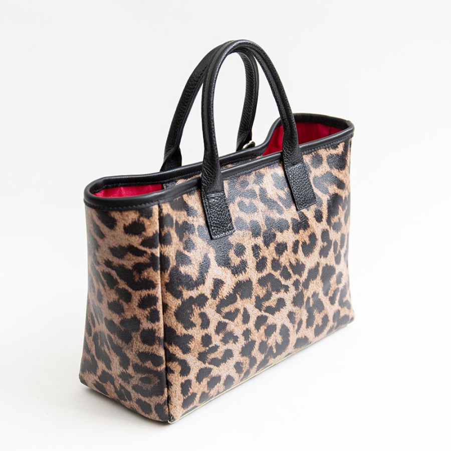 Borse A Mano Laura Di Maggio | Milano Miny - Borsa In Pelle Saffiano Stampa Leopardo - Laura Di Maggio