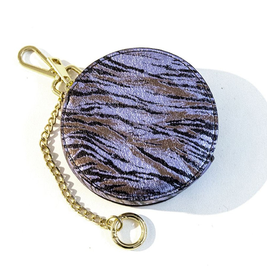 Accessori Laura Di Maggio | Pouch - Portamonete In Pelle Laminata Viola - Laura Di Maggio